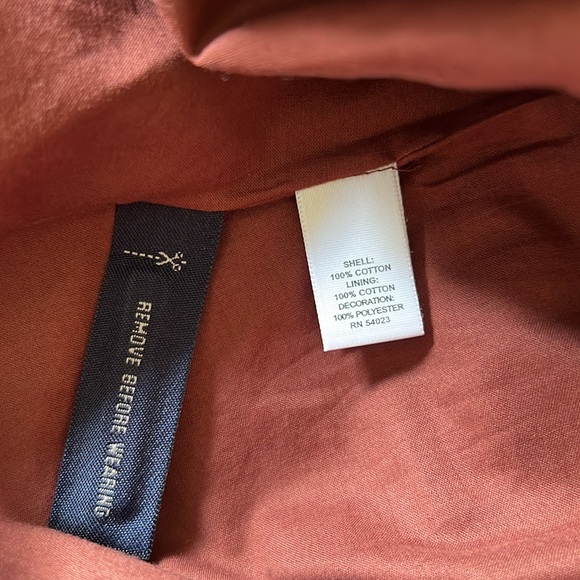 Banana Republic Rust Brown Embroidered Dress Womens Sz 14 - Picture 13 of 16